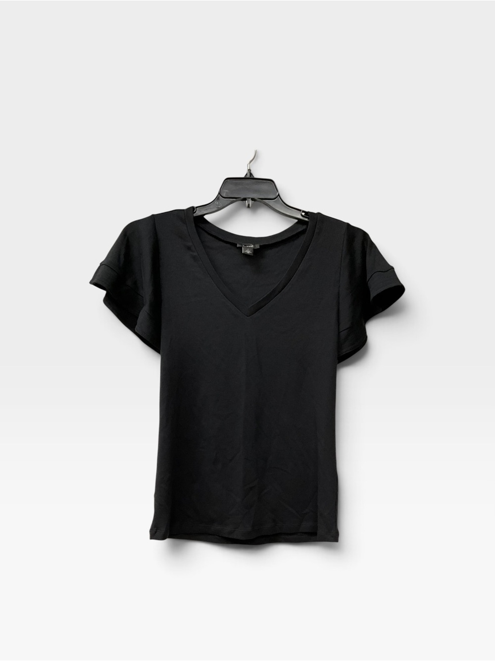 Brand New-Women’s Halogen Black V-Neck Flutter Sleeve Top